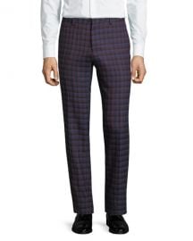 Slim Check Wool Pants by Etro at Neiman Marcus