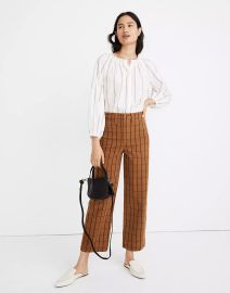 Slim Emmett Wide-Leg Crop Pants in Eberhart Plaid at Madewell