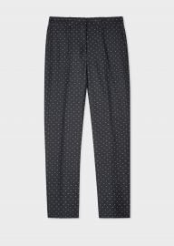 Slim-Fit Black Polka Dot Cotton-Stretch Pants at Paul Smith