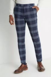 Slim Fit Blue Boucle Lightweight Trouser at Moss