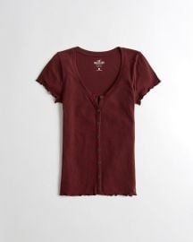 Slim Henley T-shirt at Hollister