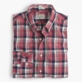 Slim Secret Wash shirt in classic red plaid at J. Crew