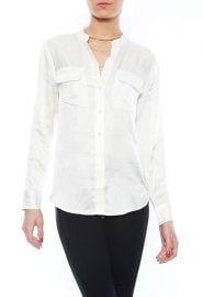 Slim Signature Collarless Blouse by Equipment at Singer 22