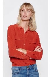 Slim Signature Silk Blouse at Equipment