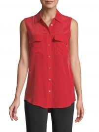 Slim Signature Silk Sleeveless Shirt at Saks Off 5th