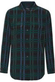 Slim Signature plaid washed-silk shirt at The Outnet