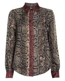 Slim Snake-Printed Silk Shirt by Victoria Beckham at Intermix