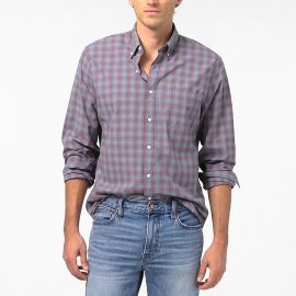 Slim Untucked Stretch Secret Wash shirt in mosaic plaid organic cotton at J. Crew