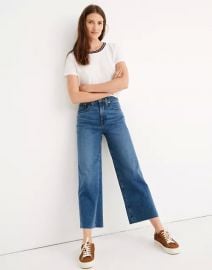 Slim Wide-Leg Jeans in Crownridge Wash: Raw-Hem Edition at Madewell