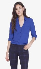 Slim fit convertible sleeve portofino shirt at Express