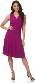 Slimming Sleeveless Fit-and-Flare Tummy Control Dress at Amazon