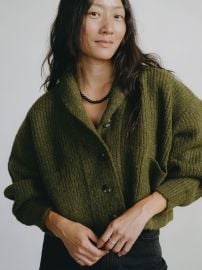 Sloan Cardigan Alpaca Blend Olive at Ozma