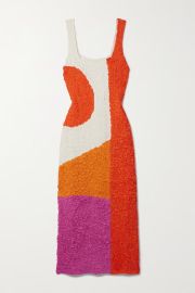 Sloan color-block TENCEL modal-cloqué midi dress at Net a Porter