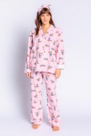 Sloth Print Flannel Pj Set With Headband ndash at P.J. Salvage