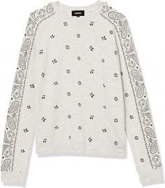 Slouchy Bandana Print Raglan Sweatshirt at Amazon