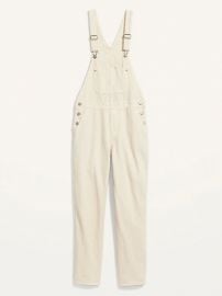 Slouchy Straight Ecru-Wash Workwear Jean Overalls at Old Navy