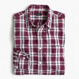 Slub Cotton Shirt in Red Check at J. Crew