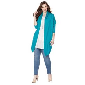 Slub knit cocoon cardigan by Melissa McCarthy Seven7 at HSN