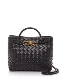 Small Andiamo Intrecciato Leather Top Handle Bag at Bloomingdales