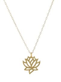 Small Lotus Flower Necklace at Peggy Li