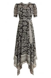 Smita Floral Handkerchief Hem Silk Dress at Nordstrom