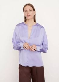 Smocked Long Sleeve Blouse in Shirts amp Tees at Vince