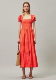 Smocked Midi Dress by Tory Burch at Tory Burch