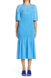 Smocked Silk Midi Dress at Nordstrom