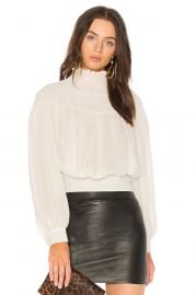 Smocked Tie Back Blouse by Frame at Revolve