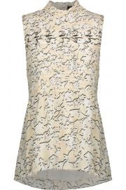 Smocked floral-print silk-georgette top at The Outnet