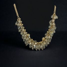 Smokey Gray Crystal Bib ABS by Allen Schwartz Necklace eBay at eBay