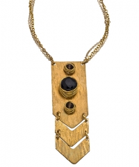 Smoky Quartz Onyx Chevron Necklace by Nashelle at Max & Chloe