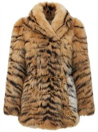 Smooth long shearling coat at Senser
