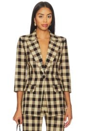 Smythe 34 Sleeve Blazer In Tan Check at Revolve