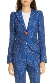 Smythe Abstract Floral Puff Sleeve Blazer at Nordstrom