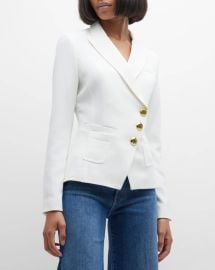 Smythe Asymmetric Wrap Blazer in White at Neiman Marcus