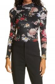 Smythe Box Pleat Knit Floral Top   Nordstrom at Nordstrom