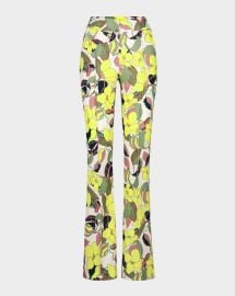 Smythe Citrus Cabana Patch Pocket Pintuck Trousers at Neiman Marcus