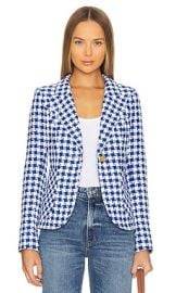 Smythe Duchess Blazer In Azure Houndstooth at Revolve