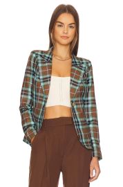 Smythe Duchess Blazer in Thompson Hunting Tartan at Revolve