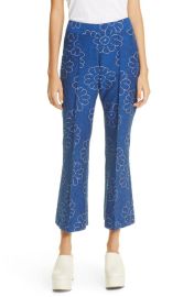 Smythe Floral Pintuck Crop Pants at Nordstrom