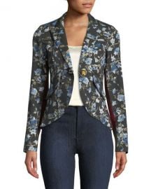 Smythe Floral-Print One-Button Blazer   Neiman Marcus at Neiman Marcus