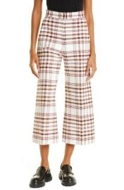 Smythe High Waist Cullottes in Blush Plaid at Nordstrom