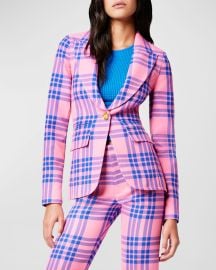 Smythe Hutton Tailored Cotton Plaid Cutaway Blazer at Neiman Marcus