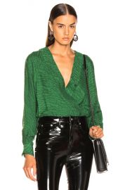 Smythe Kimono Blouse in Jade Jacquard   FWRD at Forward