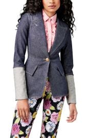 Smythe Lounge Longline Denim Blazer in Raw Denim at Nordstrom  at Nordstrom