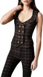 Smythe Metallic Plaid Portrait Collar Vest at Nordstrom