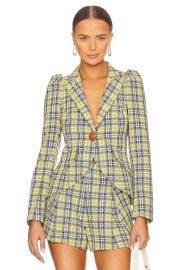 Smythe Plaid Puff Sleeve Blazer and Shorts at Revolve