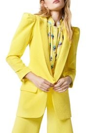 Smythe Scrunch Shoulder Longline Stretch Cotton Blazer at Nordstrom