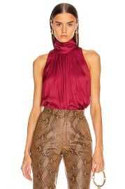 Smythe Sleeveless Turtleneck Blouse in Pomegranate   FWRD at Forward